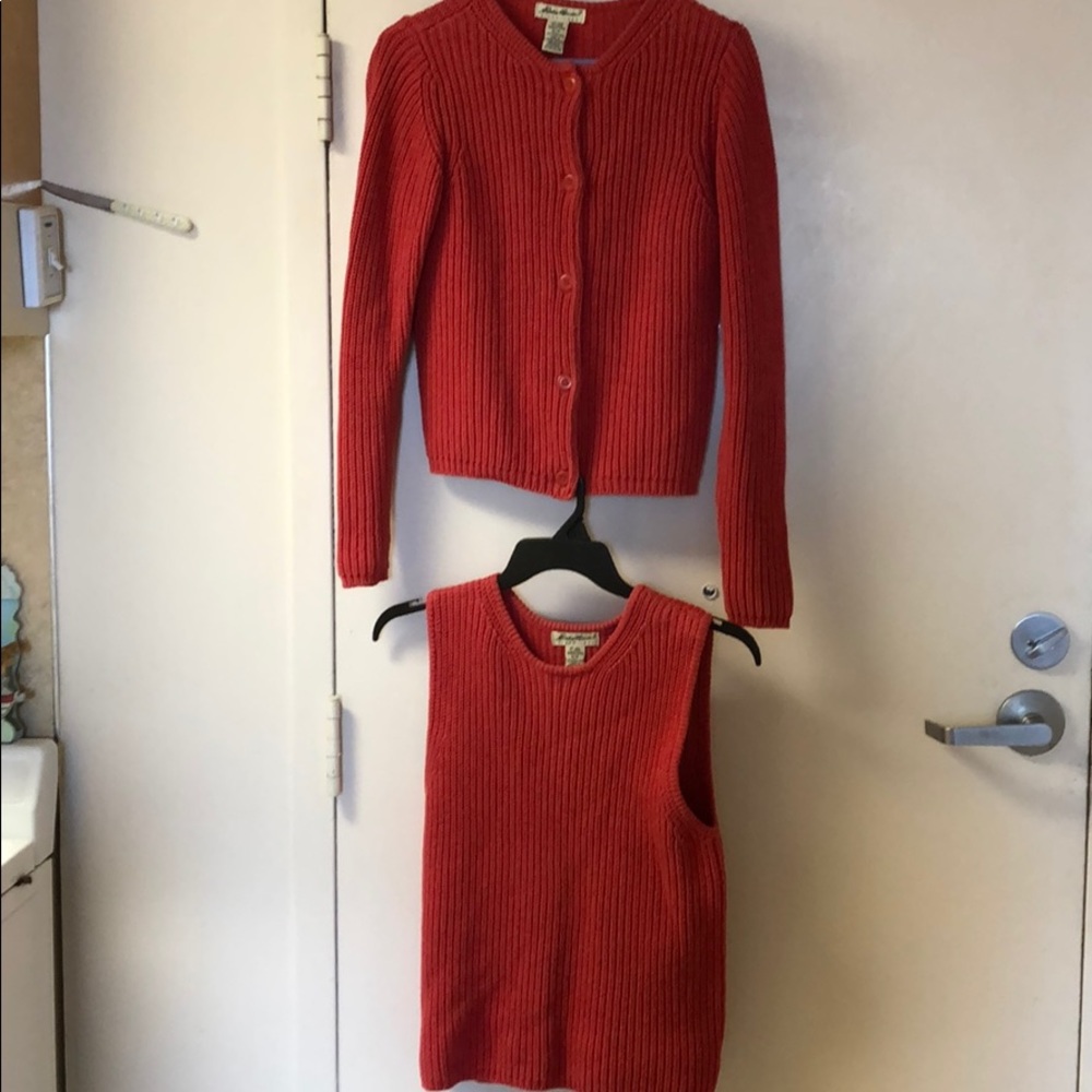 Eddie Bauer sweater/Halter top combo